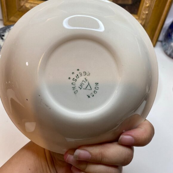 Set Of Six Vtg Egersund Norway Black Pheasant Transferware Shallow Bowls - Picture 3 of 16